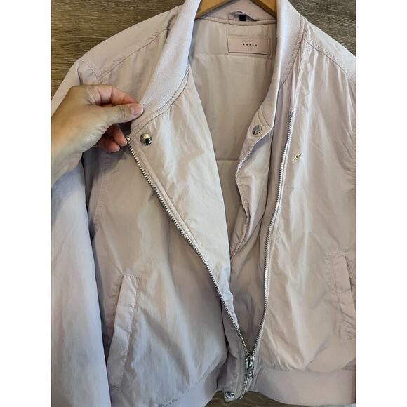 BLANK NYC Women's Nylon Bomber Jacket Large Lavender $148 Excellent Comfy - Picture 3 of 9